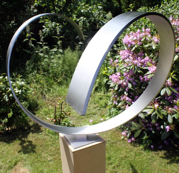 Heart - abstract modern sculpture of stainless steel