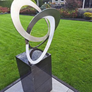 abstract sculptuur rvs - kunstopdracht