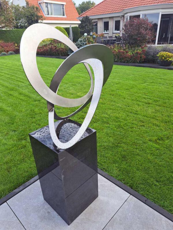abstract sculptuur rvs - kunstopdracht