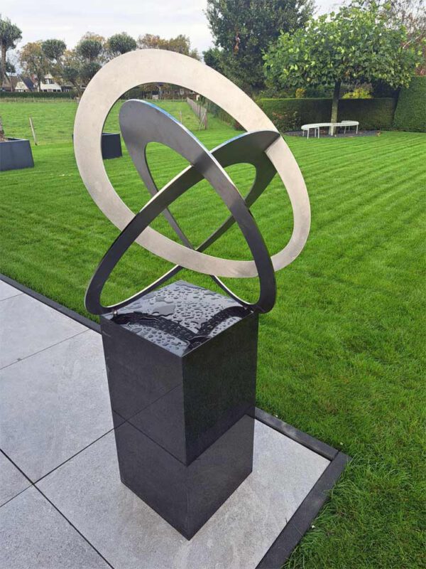 Abstract RVS sculptuur voor in de tuin - Afbeelding 4