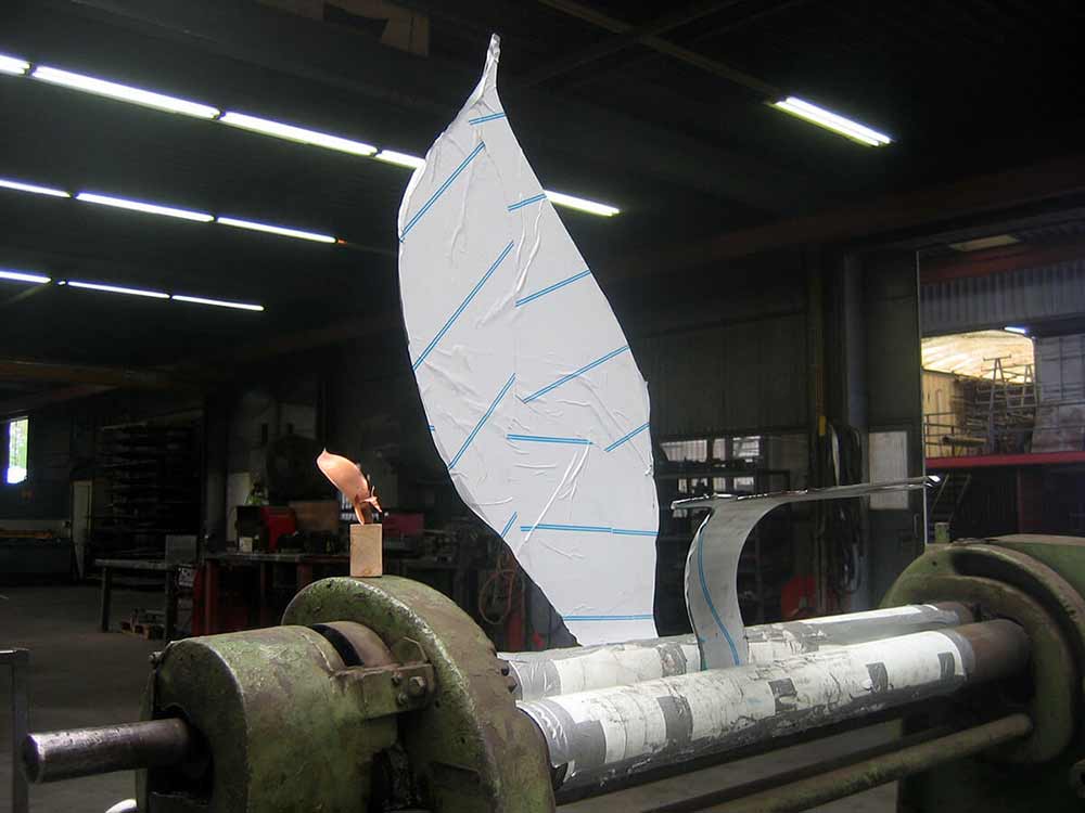 dierensculptuur -vossenkunstwerk-van-rvs in uitvoering