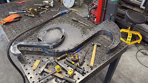 kunstwerk in uitvoering detail onderdelen