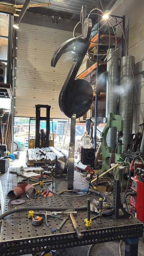 kunstwerk in uitvoering