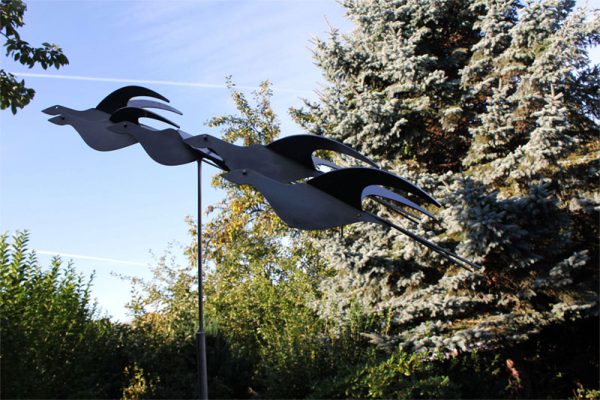 stainless steel garden sculpture - sculpture-bird's eye view