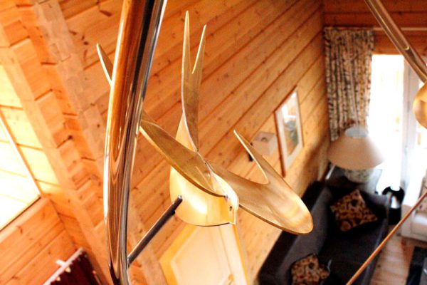 interieur houten huis in Noorwegen